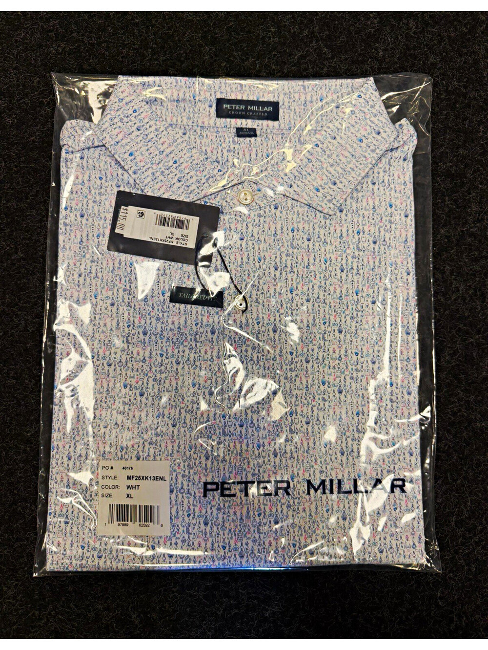 Peter Millar Crown Crafted Men’s XL Regular Tailored Graphic Print SS Polo